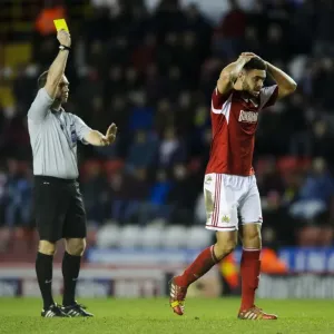 Bristol City's Derrick Williams Shown Yellow Card vs. Stevenage (December 2013) Bristol City's Derrick Williams Shown Yellow Card vs. Stevenage (December 2013)