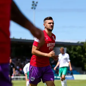 Bristol City's Diego De Girolamo in Pre-season Action against Guernsey FC, 2017 Bristol City's Diego De Girolamo in Pre-season Action against Guernsey FC, 2017
