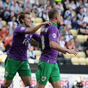 Bristol City's Double Celebration: Wilbraham and Freeman Score in Notts County Victory