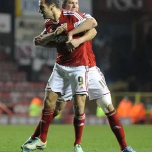 Bristol City's Double Delight: Wagstaff and Baldock Celebrate Cuthbert's Own Goal