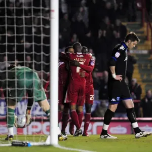 Bristol City's Double Lead: Nicky Maynard and Team Celebrate Portsmouth Own Goal (Championship Football, 08-03-2011)