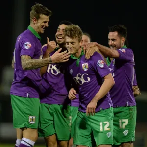 Bristol City's George Saville in Triumphant Moment after 10-3-2015's 10-0 Win vs Yeovil Town