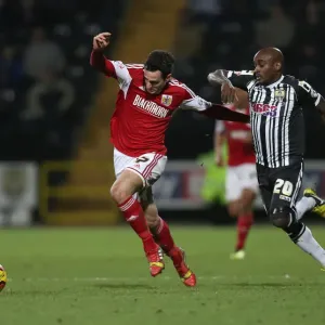 Bristol City's Greg Cunningham Fouls by Jamal Campbell-Ryce of Notts County - Football Match Action Bristol City's Greg Cunningham Fouls by Jamal Campbell-Ryce of Notts County - Football Match Action