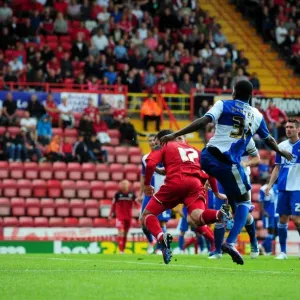 Bristol City's Greg Cunningham Narrowly Misses Goal in Louis Carey Testimonial Match vs. Bristol Rovers (August 4, 2012)