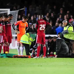 Bristol City's Greg Cunningham Receives Treatment During Peterborough United Match Bristol City's Greg Cunningham Receives Treatment During Peterborough United Match