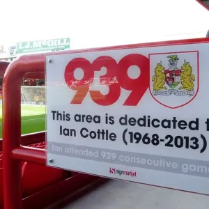 Bristol City's Ian Cottle Honored: New Wheelchair Area Dedicated at Ashton Gate after Record-Breaking 939 Games Attendance (Bristol City V Bradford City, Sky Bet League One) Bristol City's Ian Cottle Honored: New Wheelchair Area Dedicated at Ashton Gate after Record-Breaking 939 Games Attendance (Bristol City V Bradford City, Sky Bet League One)