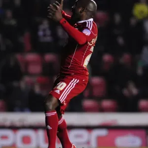 Bristol City's Jamal Campbell-Ryce Celebrates Second Goal vs. Portsmouth in Championship Match, March 2011 (Ashton Gate Stadium)
