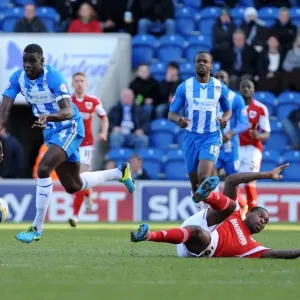 Bristol City's Jay Emmanuel-Thomas Contesting the Ball Print