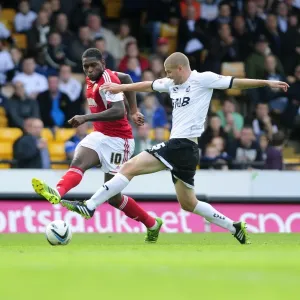 Bristol City's Jay Emmanuel-Thomas Crosses the Ball in Port Vale vs. Bristol City Football Match, Sky Bet League 1 (October 2013)