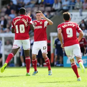 Bristol City's Jay Emmanuel-Thomas and Gregg Cunningham Celebrate Goal vs Coventry City, Sky Bet League One, 2013 Bristol City's Jay Emmanuel-Thomas and Gregg Cunningham Celebrate Goal vs Coventry City, Sky Bet League One, 2013