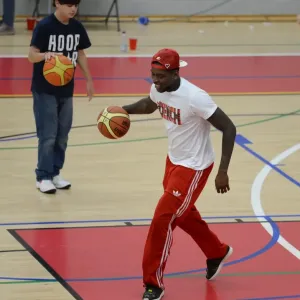 Bristol City's Jay Emmanuel-Thomas in Basketball Action Print