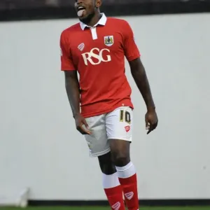 Bristol City's Jay Emmanuel-Thomas Reacts to Wide Shot in Bristol City v Oxford United Match Bristol City's Jay Emmanuel-Thomas Reacts to Wide Shot in Bristol City v Oxford United Match