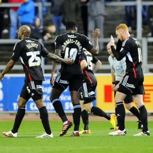 Bristol City's Jay Emmanuel-Thomas Scores and Celebrates at Brunton Park against Carlisle United Bristol City's Jay Emmanuel-Thomas Scores and Celebrates at Brunton Park against Carlisle United