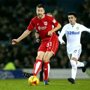 Bristol City's Jens Hegeler Passes the Ball at Elland Road during Leeds United vs. Bristol City Championship Match, 2017 Bristol City's Jens Hegeler Passes the Ball at Elland Road during Leeds United vs. Bristol City Championship Match, 2017