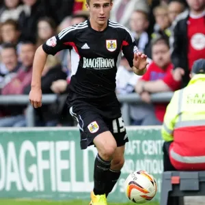 Bristol City's Joe Bryan in Action: A Football Moment from Sky Bet League One at Crewe, 2013