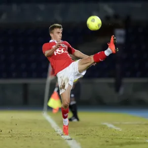 Bristol City's Joe Bryan Loses Possession Against Botswana, 2014 Bristol City's Joe Bryan Loses Possession Against Botswana, 2014