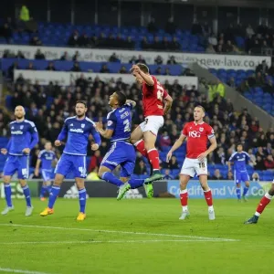 Bristol City's Joe Bryan Rushing Towards Cardiff City Goal