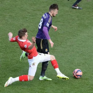 Bristol City FC Print - Joe Bryan Tackles Carl Jenkinson