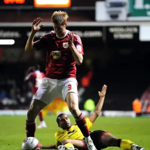 Bristol City's Jon Stead Displays Frustration Against Watford in Championship Match