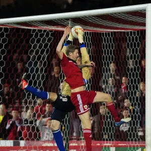 Print of Jon Stead's foul on Tomasz Kuszczak Print of Jon Stead's foul on Tomasz Kuszczak