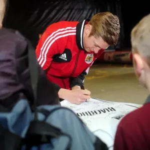 Bristol City's Jon Stead Signs Shirt in Community Park During Bristol City V Sheffield Wednesday Match, Npower Championship (April 2013)