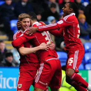 Bristol City Players Celebrating Goal Print