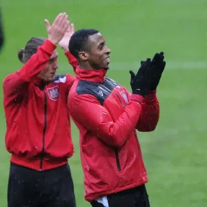 Bristol City's Jonathan Kodjia Applauding Fans Amidst Huddersfield Rivalry (12/12/2015) Bristol City's Jonathan Kodjia Applauding Fans Amidst Huddersfield Rivalry (12/12/2015)