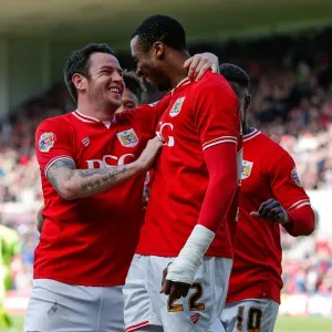 Bristol City Players Celebrating a Goal Print Bristol City Players Celebrating a Goal Print