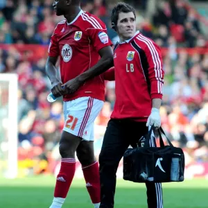 Bristol City's Kalifa Cisse Suffers Injury Exit vs Burnley, Championship 2011 Bristol City's Kalifa Cisse Suffers Injury Exit vs Burnley, Championship 2011