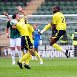 Bristol Citys Kalifa Cisse wins the high ball Bristol Citys Kalifa Cisse wins the high ball