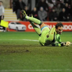 Bristol City's Karleigh Osborne Scores Past Brentford's David Button Bristol City's Karleigh Osborne Scores Past Brentford's David Button