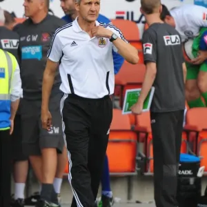 Bristol City Manager Keith Millen at Blackpool. Print Bristol City Manager Keith Millen at Blackpool. Print