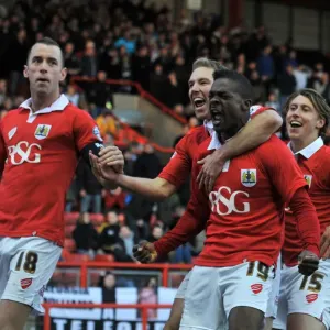 Bristol City's Kieran Agard Celebrates FA Cup Goal Print