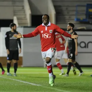 Bristol City's Kieran Agard Celebrates Goal in Print Bristol City's Kieran Agard Celebrates Goal in Print