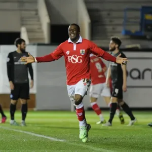 Bristol City's Kieran Agard Celebrates Goal in Print Bristol City's Kieran Agard Celebrates Goal in Print