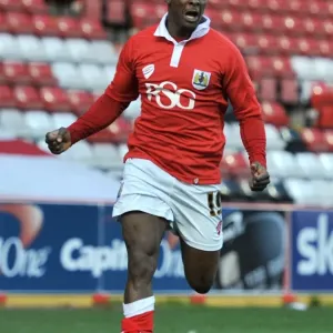 Bristol City's Kieran Agard in FA Cup Action Print