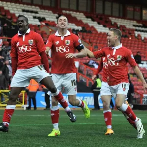Bristol City's Kieran Agard Print - FA Cup Goal Celebration