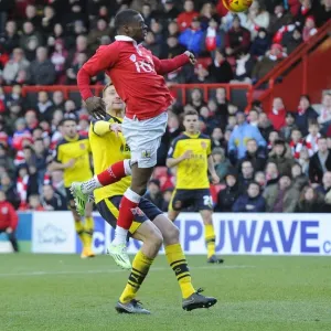 Bristol City's Kieran Agard Misses Wide vs Fleetwood Town (01-02-2015)