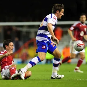 Bristol City's Lee Johnson in Action: The Npower Championship Showdown between Bristol City and QPR at Ashton Gate (October 2010)