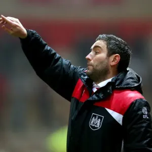 Bristol City FC Print - Lee Johnson at Fleetwood Town's Highbury Stadium Bristol City FC Print - Lee Johnson at Fleetwood Town's Highbury Stadium