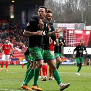 Bristol City Players Celebrate Penalty Goal Print