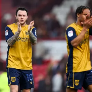 Bristol City's Lee Tomlin Celebrates and Thanks Fans After 2-0 Win Over Brentford