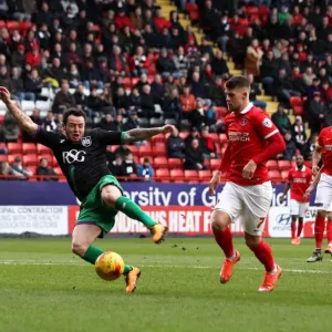 Bristol City's Lee Tomlin Fouled in Penalty Area Print