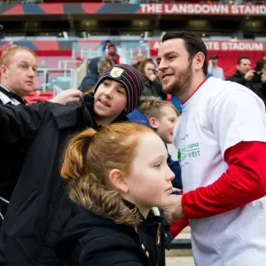 Bristol City's Lee Tomlin Signs Autographs at Ashton Gate after Bristol City v Burton Albion Match