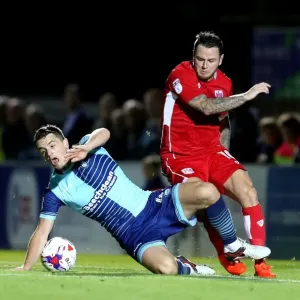 Bristol City's Lee Tomlin Tackled by Wycombe Wanderers Stephen McGinn in EFL League Cup Clash