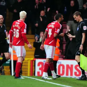 Bristol City's Liam Fontaine Contests Last-Minute Goal in Championship Clash vs. Birmingham City (23/10/2011)