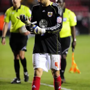 Bristol City's Liam Fontaine Steps Up: Replacing David James in Goal After Red Card vs. Middlesbrough (Championship, 15/01/2011)