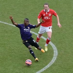 Bristol City's Luke Ayling Fouls Enner Valencia Print