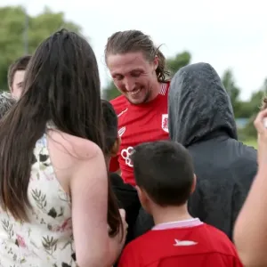 Bristol City's Luke Ayling Signs Autographs at Hengrove Athletic Pre-Season Friendly