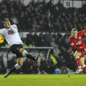 Bristol City's Luke Freeman Aims for the Net in Derby County Showdown Bristol City's Luke Freeman Aims for the Net in Derby County Showdown